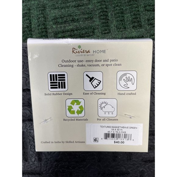 Riviera Home Textured Basketweave 18 X 30 Door Mat - Green - SET OF TWO - Picture 5 of 5